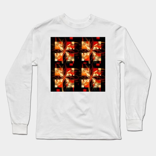 Squares with Swirls Long Sleeve T-Shirt by DANAROPER